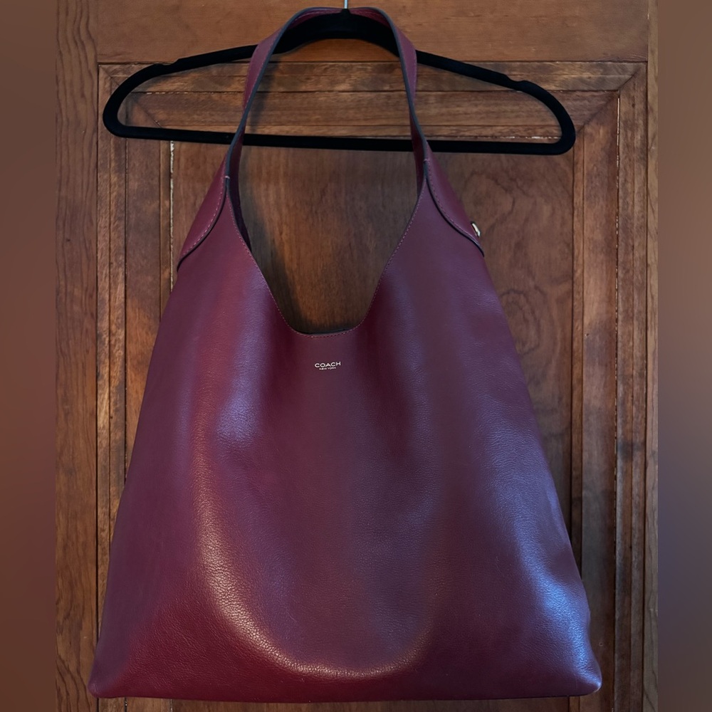 Coach Brooklyn 39 Deep Burgundy/Dark Ruby Leather Shoulder Bag